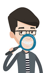 Image showing Man brushing his teeth vector illustration.