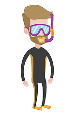 Image showing Young scuba diver vector illustration.