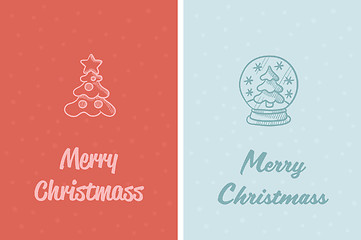 Image showing Merry christmas greeting card with christmas tree.