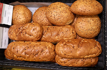 Image showing close up of bread at bakery or grocery store