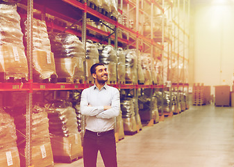 Image showing happy man at warehouse