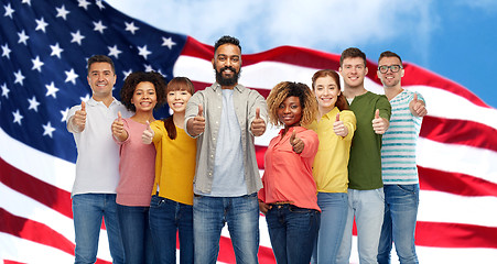 Image showing international group of people showing thumbs up