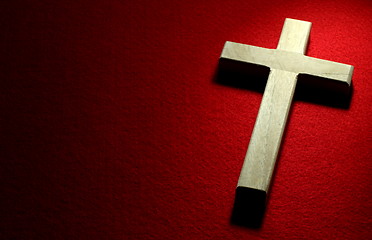 Image showing Crucifix on Red