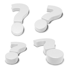 Image showing four white question marks - 3d rendering