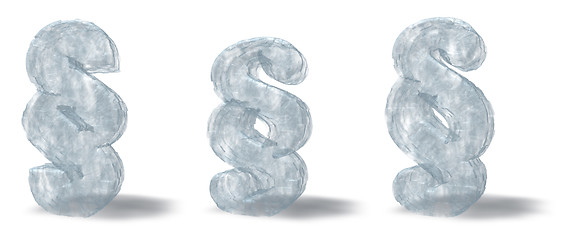 Image showing ice paragraph on white background - 3d rendering