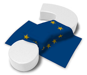 Image showing question mark and flag of the european union - 3d illustration