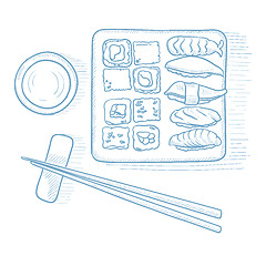 Image showing Various kinds of sushi.