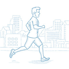 Image showing Sportive man jogging vector illustration.