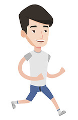 Image showing Young man running vector illustration.