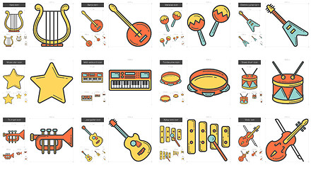 Image showing Music line icon set.