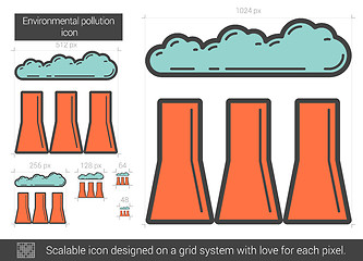 Image showing Environmental pollution line icon.