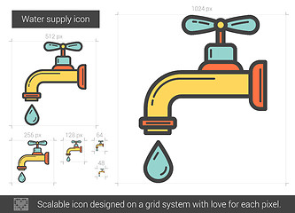 Image showing Water supply line icon.