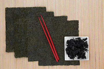 Image showing Nori and Hijiki Japanese Seaweed