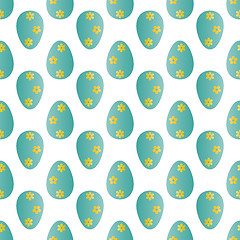 Image showing Seamless pattern of Easter eggs