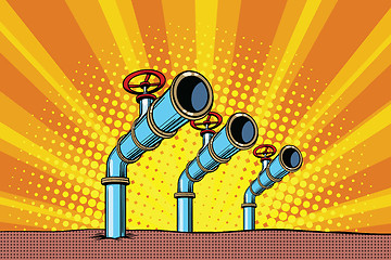 Image showing Three oil pipes