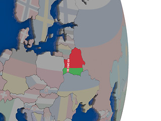 Image showing Belarus with its flag