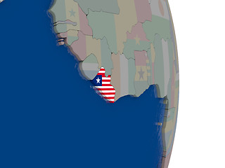 Image showing Liberia with its flag