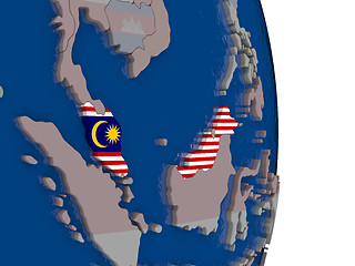 Image showing Malaysia with its flag