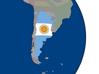 Image showing Argentina with its flag