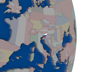 Image showing Slovenia with its flag