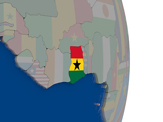 Image showing Ghana with its flag