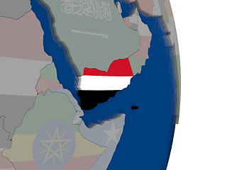 Image showing Yemen with its flag
