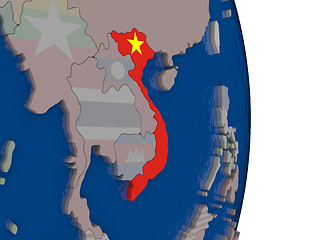 Image showing Vietnam with its flag