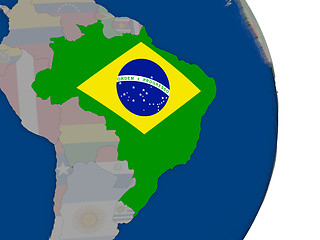 Image showing Brazil with its flag