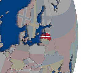 Image showing Latvia with its flag