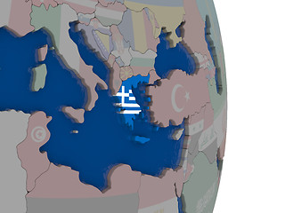 Image showing Greece with its flag