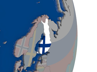 Image showing Finland with its flag