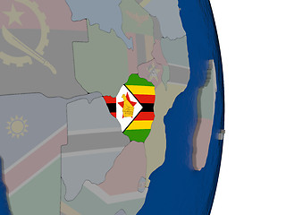 Image showing Zimbabwe with its flag