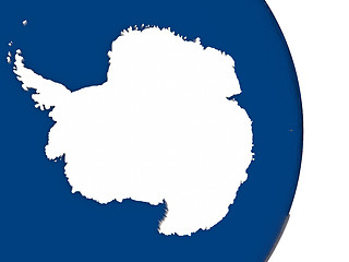 Image showing Antarctica with its flag