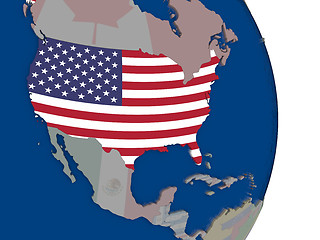 Image showing USA with its flag