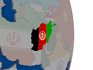 Image showing Afghanistan with its flag