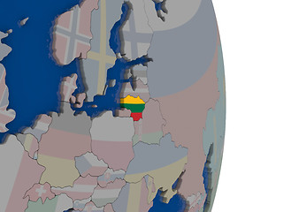 Image showing Lithuania with its flag