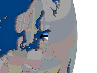 Image showing Estonia with its flag