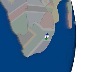 Image showing Lesotho with its flag