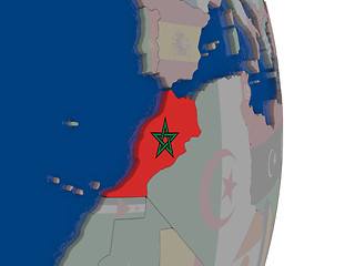 Image showing Morocco with its flag