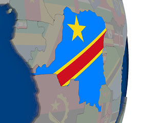 Image showing Democratic Republic of Congo with its flag