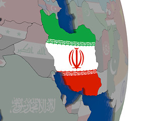 Image showing Iran with its flag