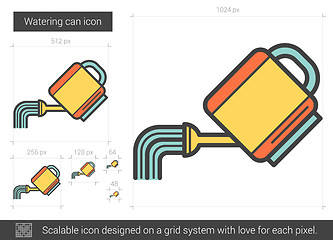 Image showing Watering can line icon.