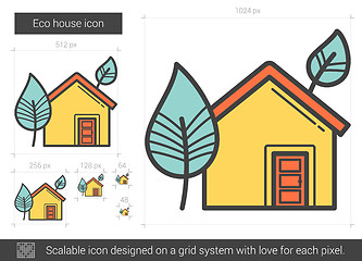 Image showing Eco house line icon.