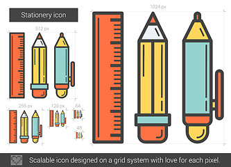 Image showing Stationery line icon.