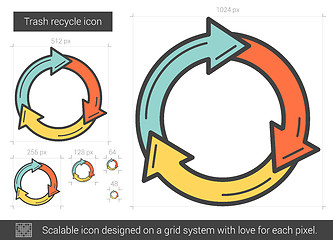 Image showing Trash recycle line icon.