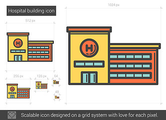 Image showing Hospital building line icon.