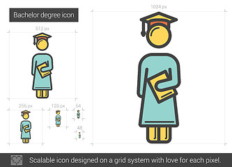 Image showing Bachelor degree line icon.