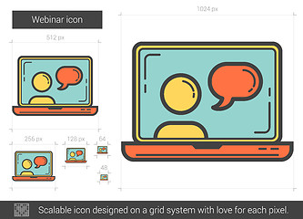 Image showing Webinar line icon.
