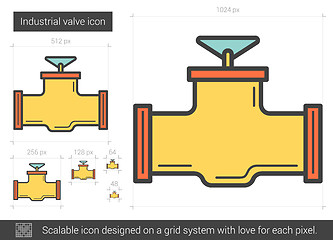 Image showing Industrial valve line icon.