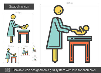 Image showing Swaddling line icon.